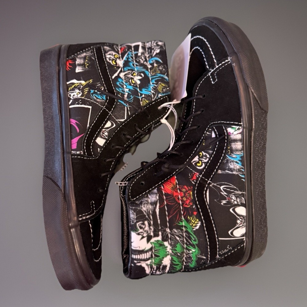 Vans X Disney 100 Villains Sk8 Hi Shoes Men's Size‎ 5 Womens 6.5 Black Sneakers